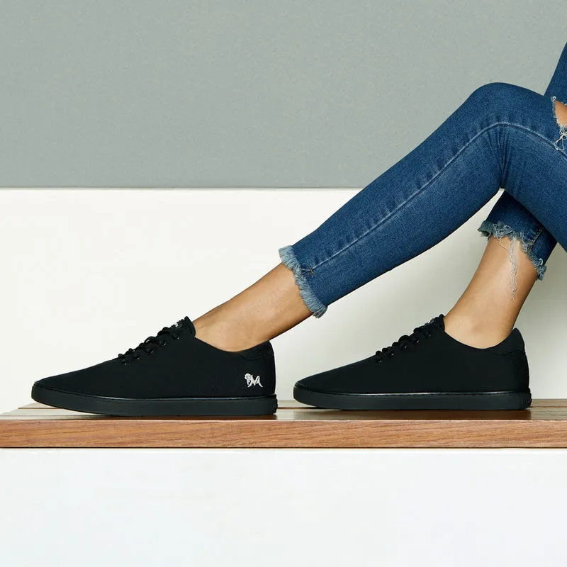 Neeman's Cotton Classic Sneakers | Coal Black | Shoes for Men & Women