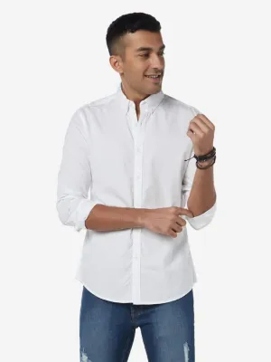 Nuon White Pure Cotton Slim Fit Shirt