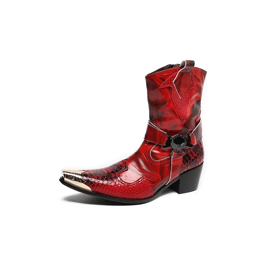 Opulent CrocLeather Power Boots