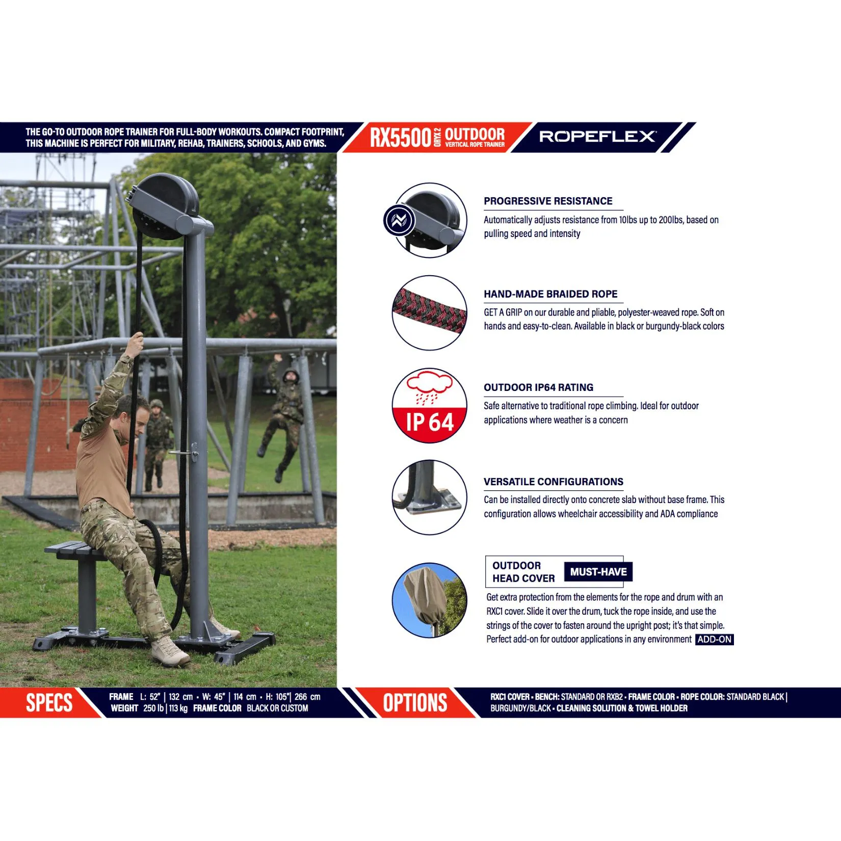 Ropeflex RX5500 Oryx Outdoor Rope Training Machine