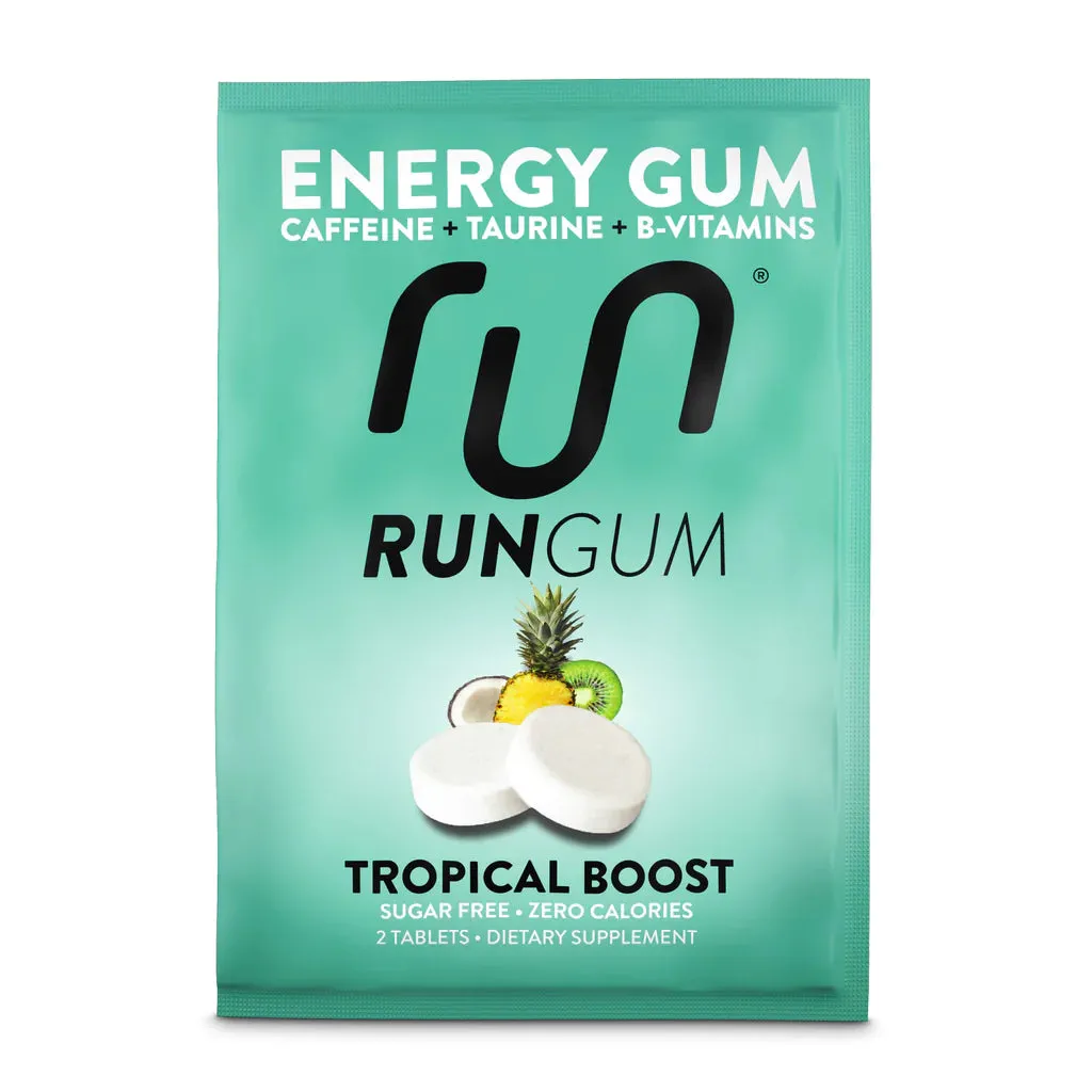 Run Gum | Single Pack | Compressed Energy Gum | Caffeine Taurine B-Vitamins