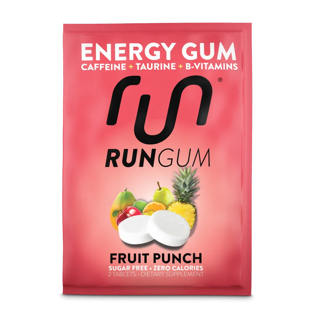 Run Gum | Single Pack | Compressed Energy Gum | Caffeine Taurine B-Vitamins