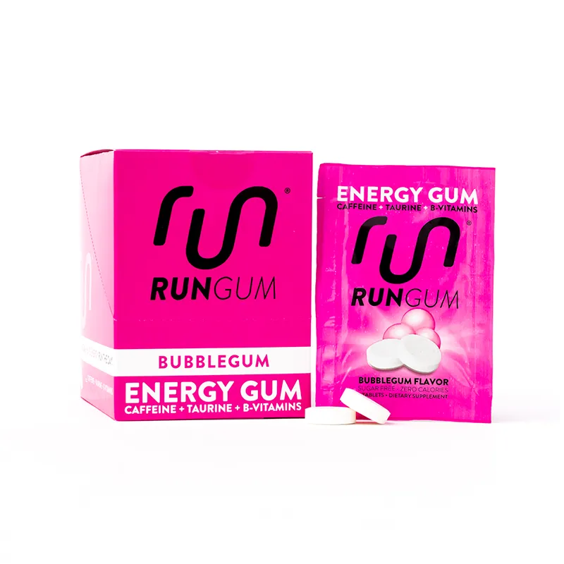 Run Gum | Single Pack | Compressed Energy Gum | Caffeine Taurine B-Vitamins