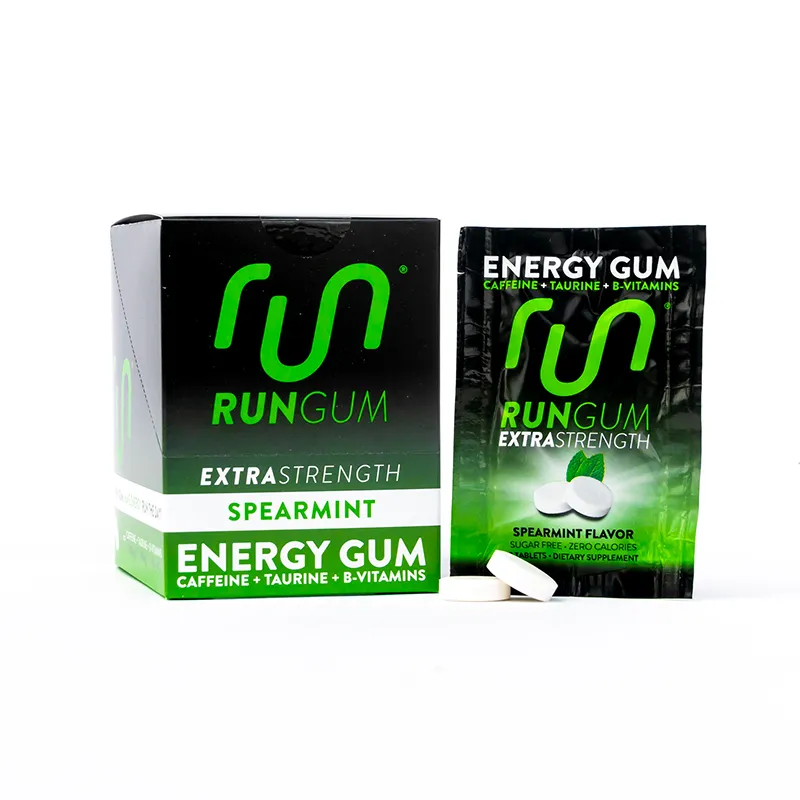 Run Gum | Single Pack | Compressed Energy Gum | Caffeine Taurine B-Vitamins