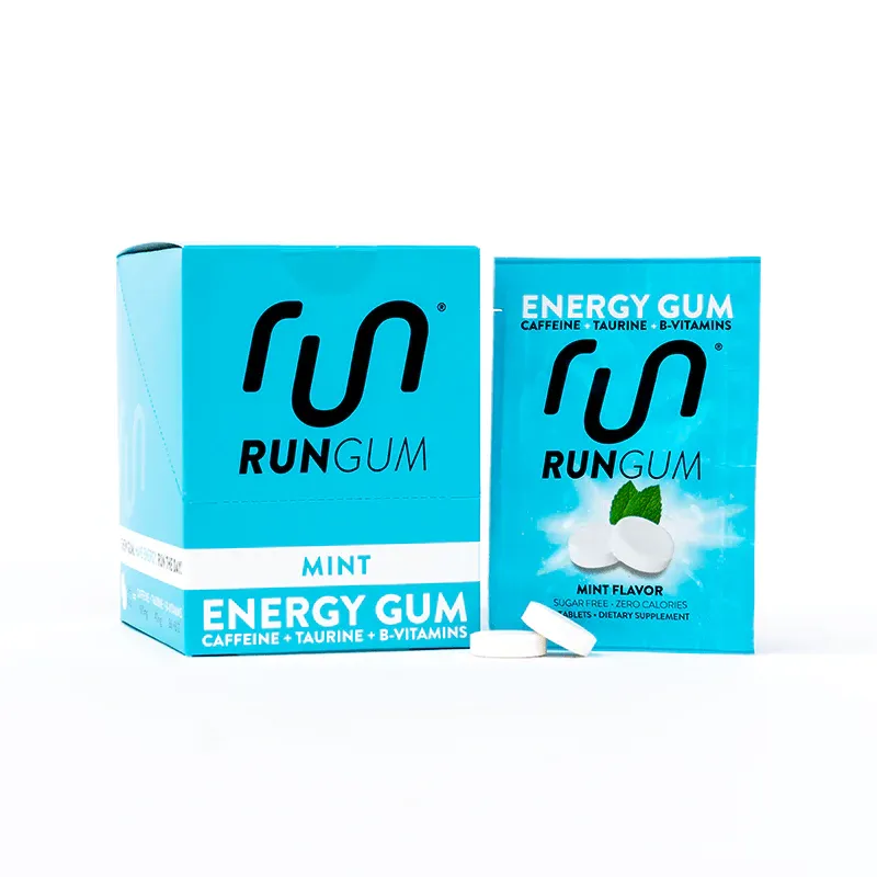 Run Gum | Single Pack | Compressed Energy Gum | Caffeine Taurine B-Vitamins