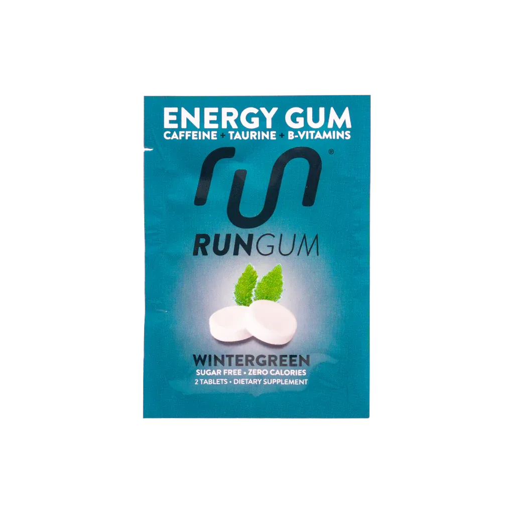 Run Gum | Single Pack | Compressed Energy Gum | Caffeine Taurine B-Vitamins