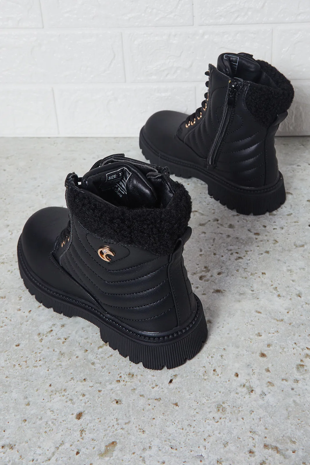 Senior Girls Black Ankle Length Boots