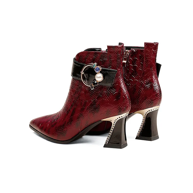 Serpent Chic Alligator Ankle Boots