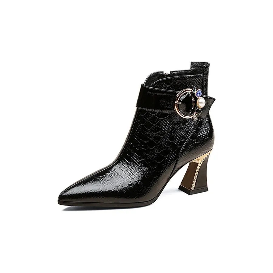 Serpent Chic Alligator Ankle Boots