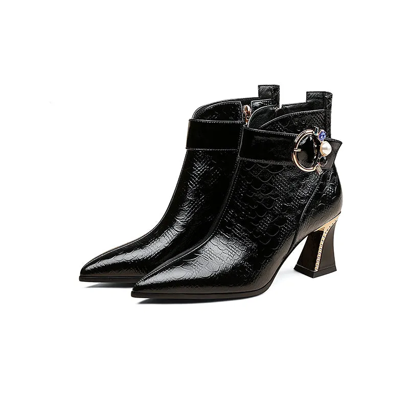 Serpent Chic Alligator Ankle Boots