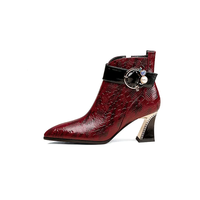 Serpent Chic Alligator Ankle Boots