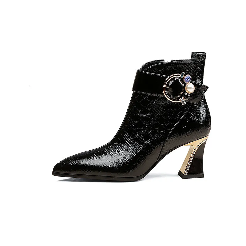 Serpent Chic Alligator Ankle Boots