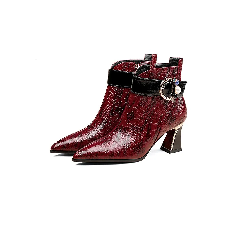 Serpent Chic Alligator Ankle Boots