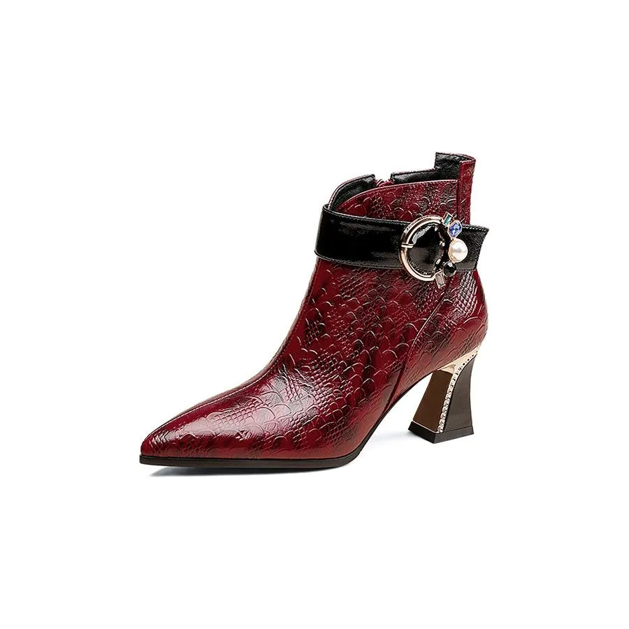 Serpent Chic Alligator Ankle Boots