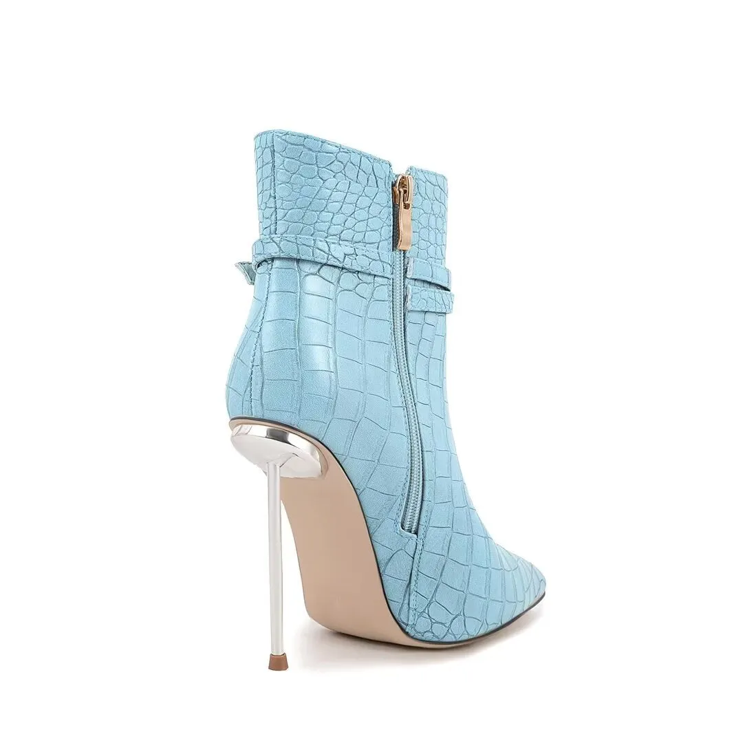 Sky-High Elegance PU Ankle Boots