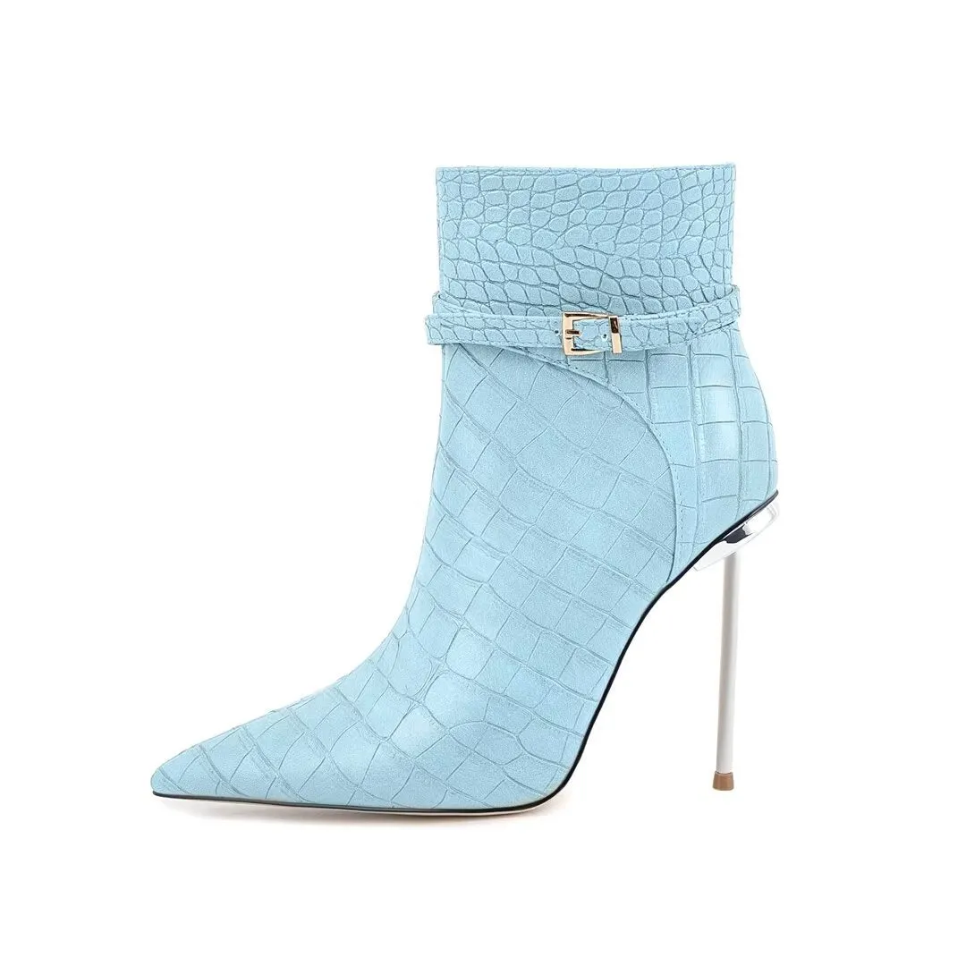 Sky-High Elegance PU Ankle Boots