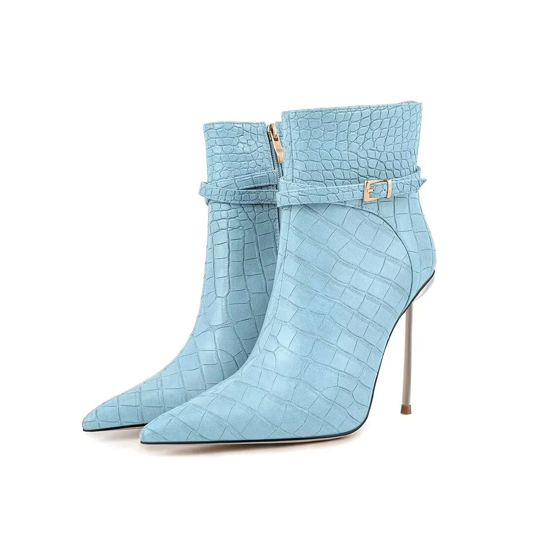 Sky-High Elegance PU Ankle Boots