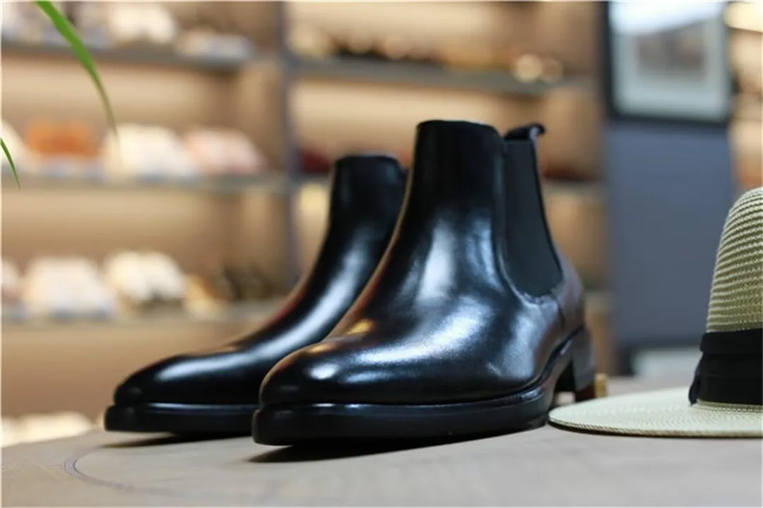 Sleek Ankle Leather Boots for Men