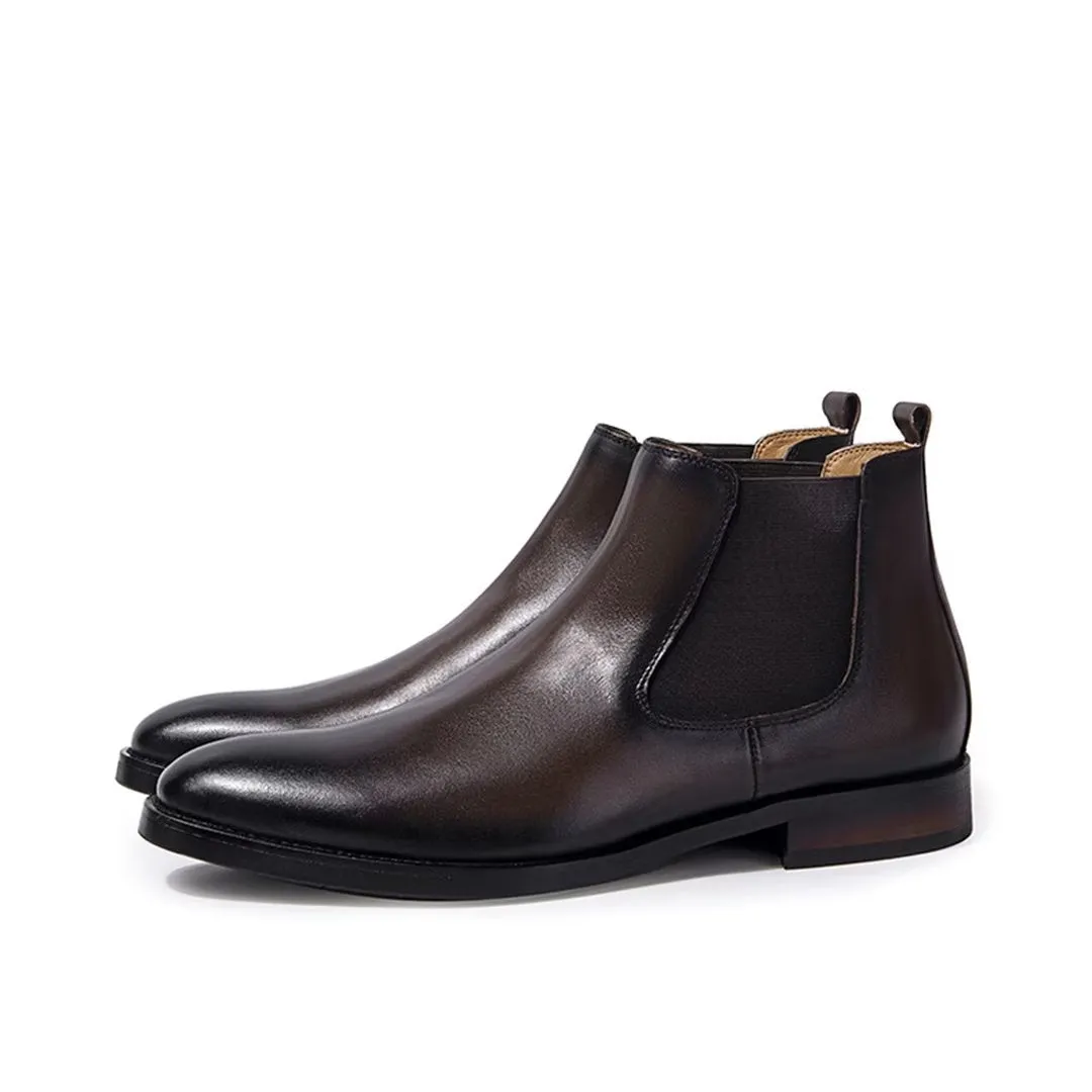 Sleek Ankle Leather Boots for Men