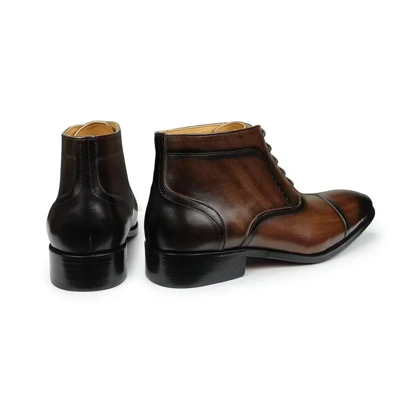 SnakeLux Genuine Leather Ankle Business Dress Boots