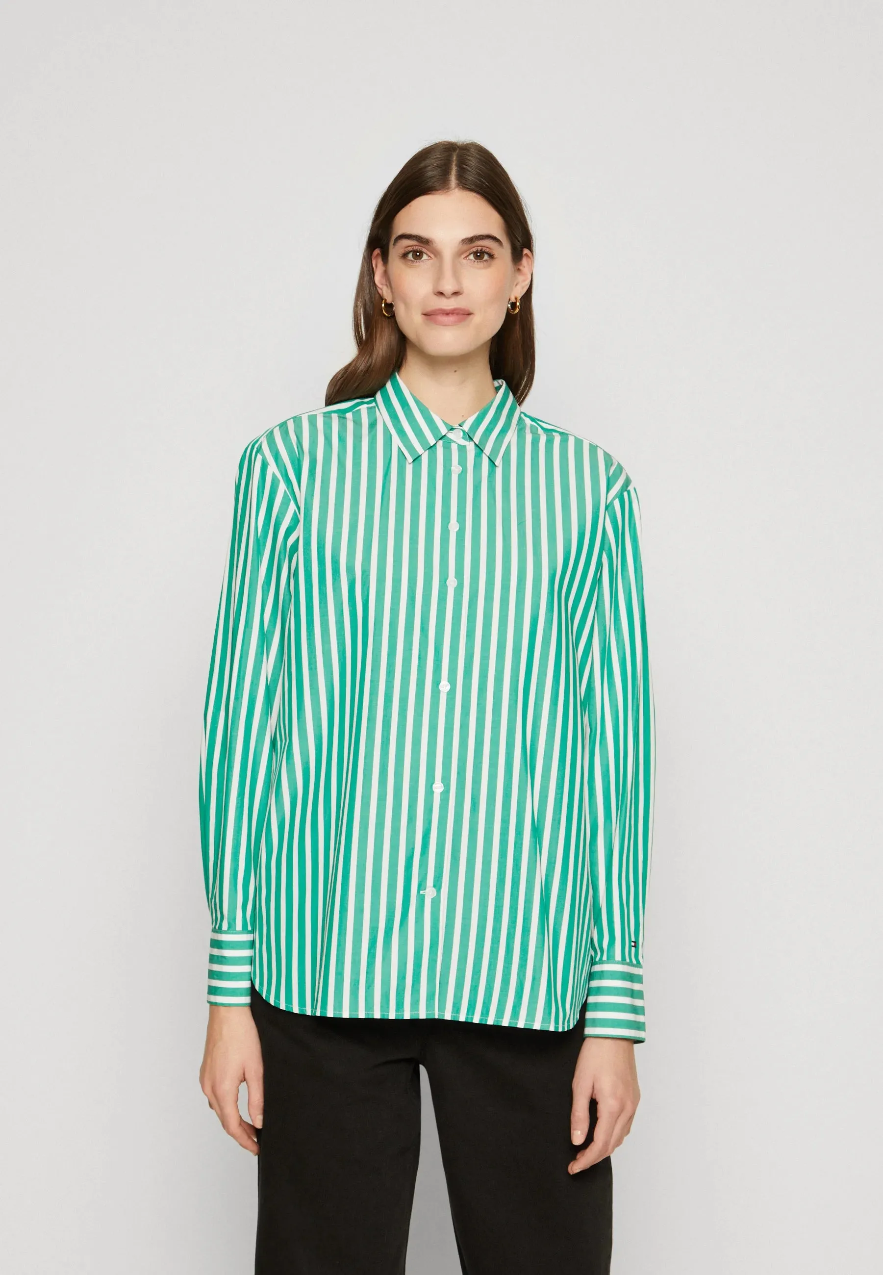 STRIPE EASY FIT SHIRT OLYMPIC GREEN