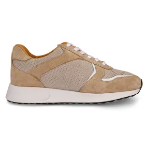 Suede Blended Fabrics Street Style Bi-color Plain | Beige