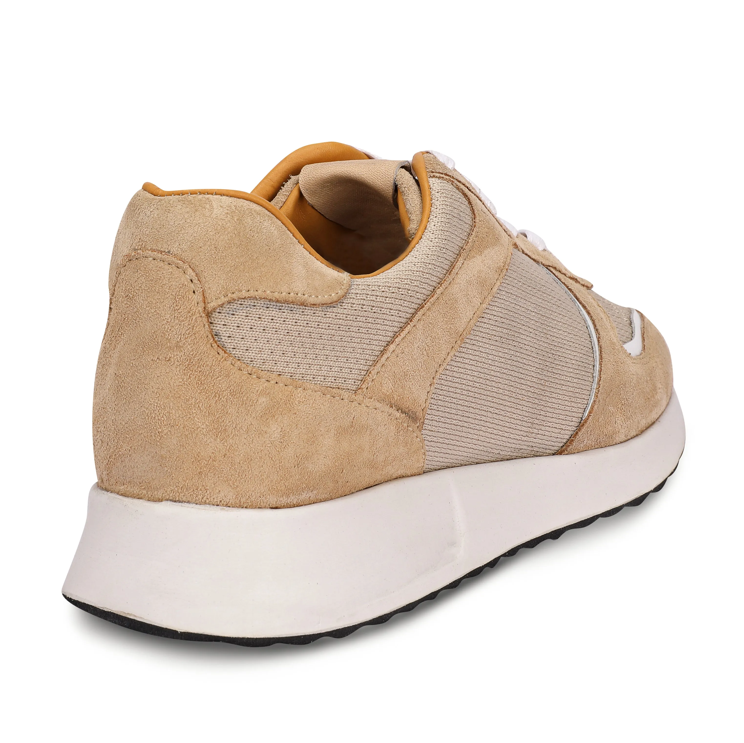 Suede Blended Fabrics Street Style Bi-color Plain | Beige