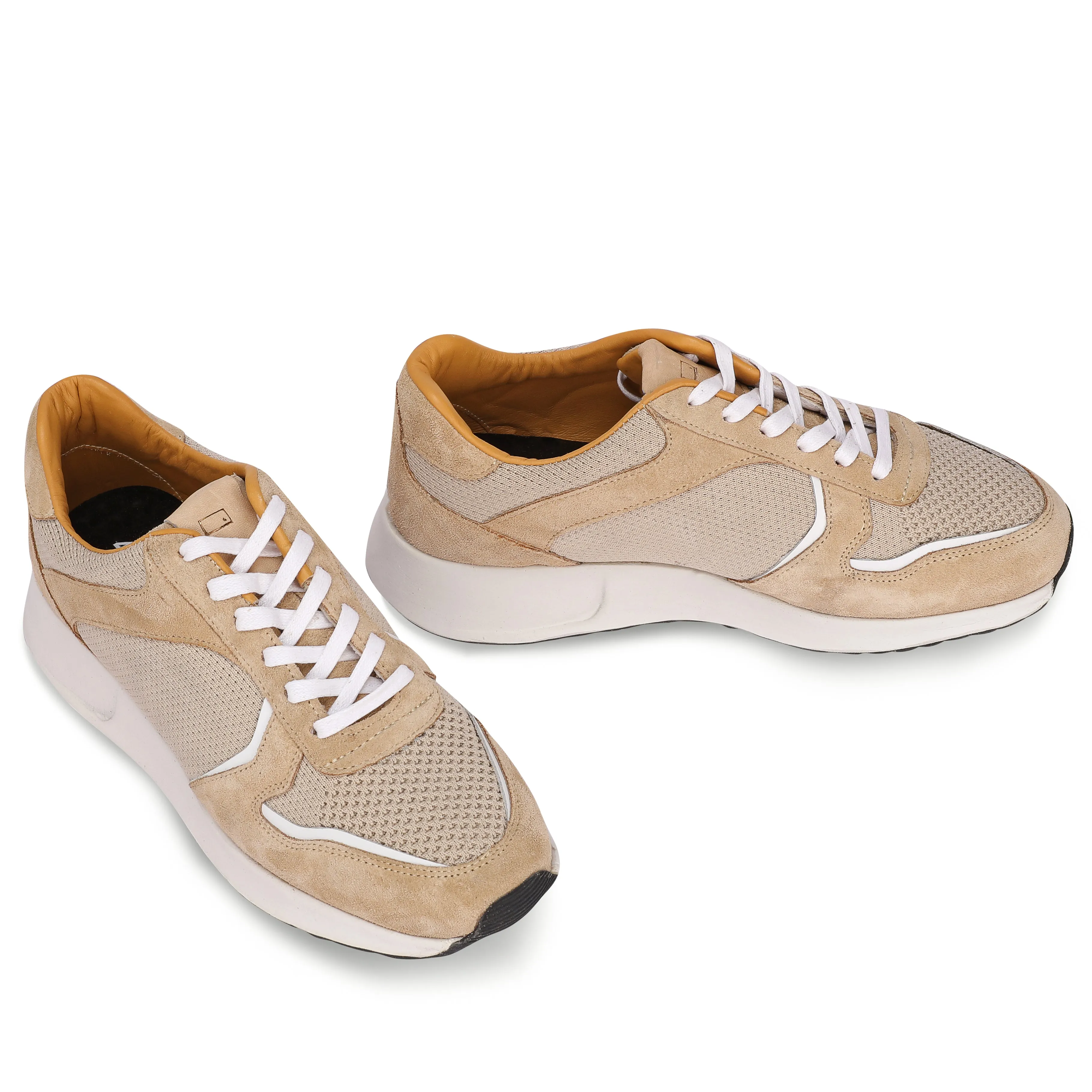 Suede Blended Fabrics Street Style Bi-color Plain | Beige