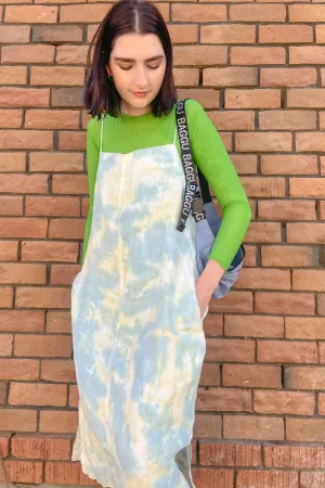 Tie Dye Linen Apron Dress