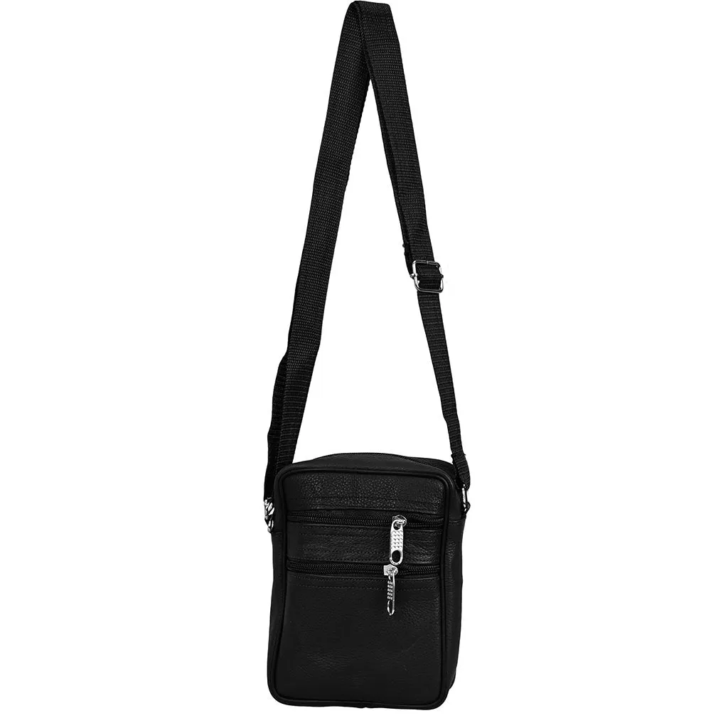 Travel Leather Shoulder Bag Zacki Black