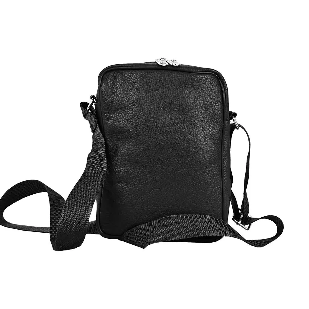 Travel Leather Shoulder Bag Zacki Black