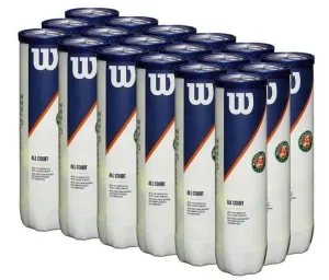 Wilson Roland Garros Tennis Balls All Court 4 Ball Can - Case of 18 (72 balls)