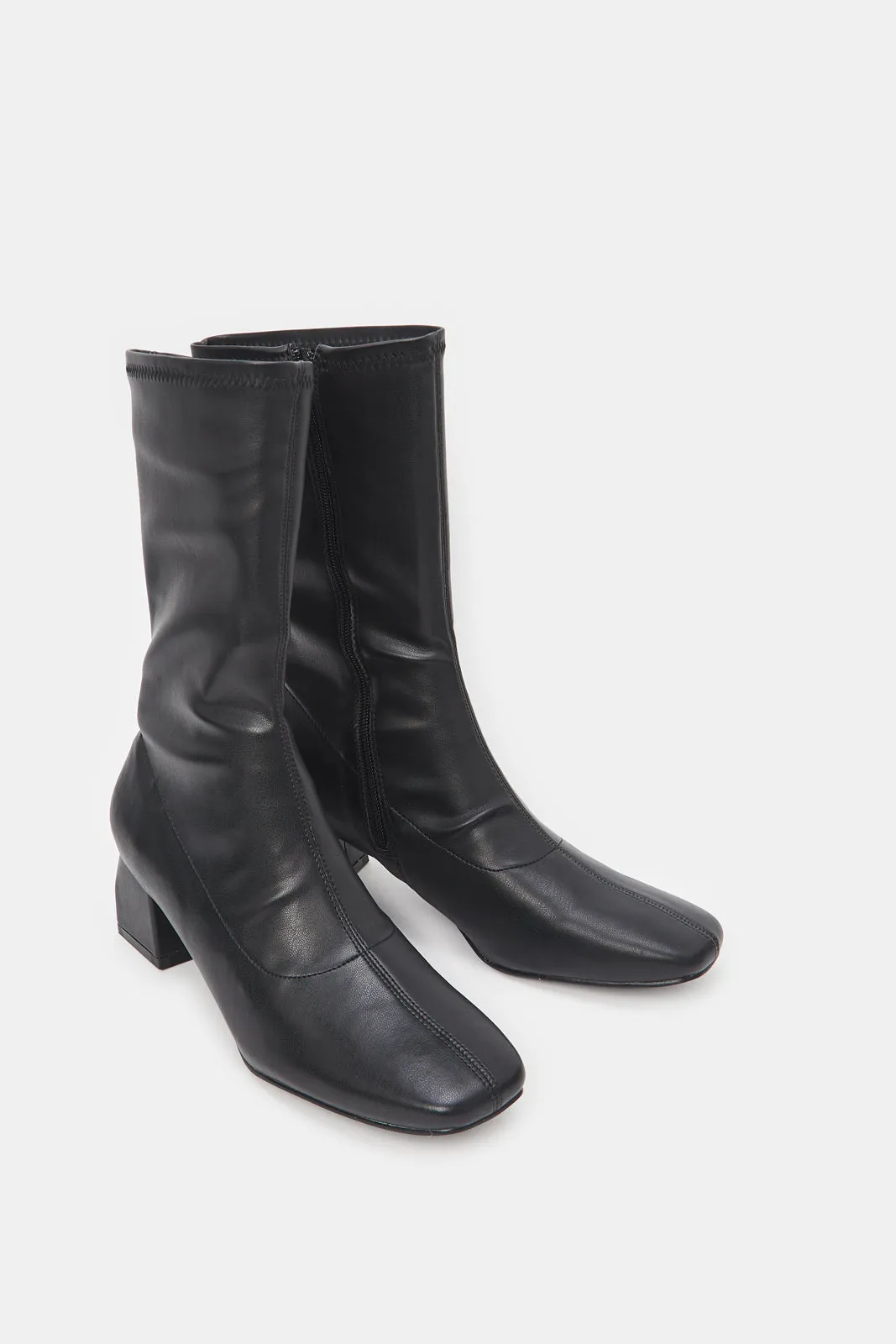 Women Black Stretch Boots