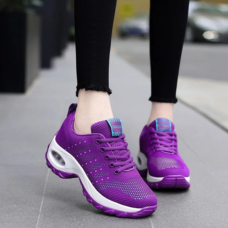 Women's air cushion fashion breathable casual tennis running sneakers