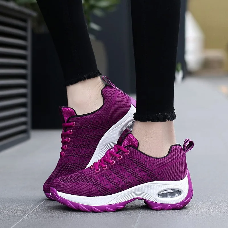 Women's air cushion fashion breathable casual tennis running sneakers