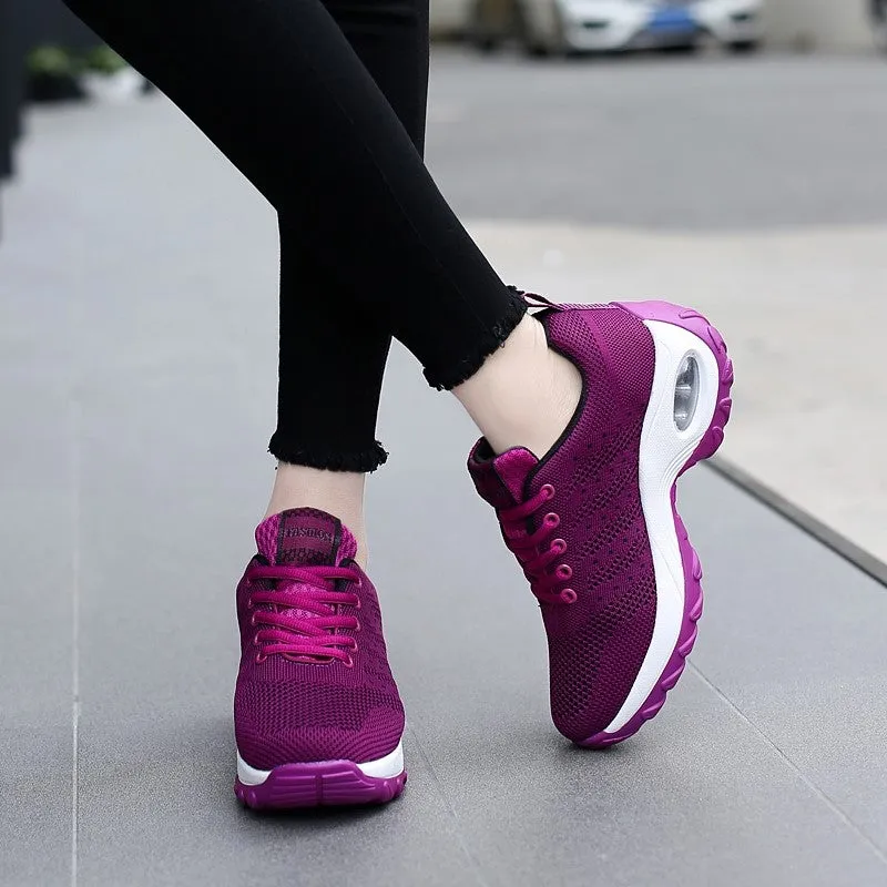 Women's air cushion fashion breathable casual tennis running sneakers