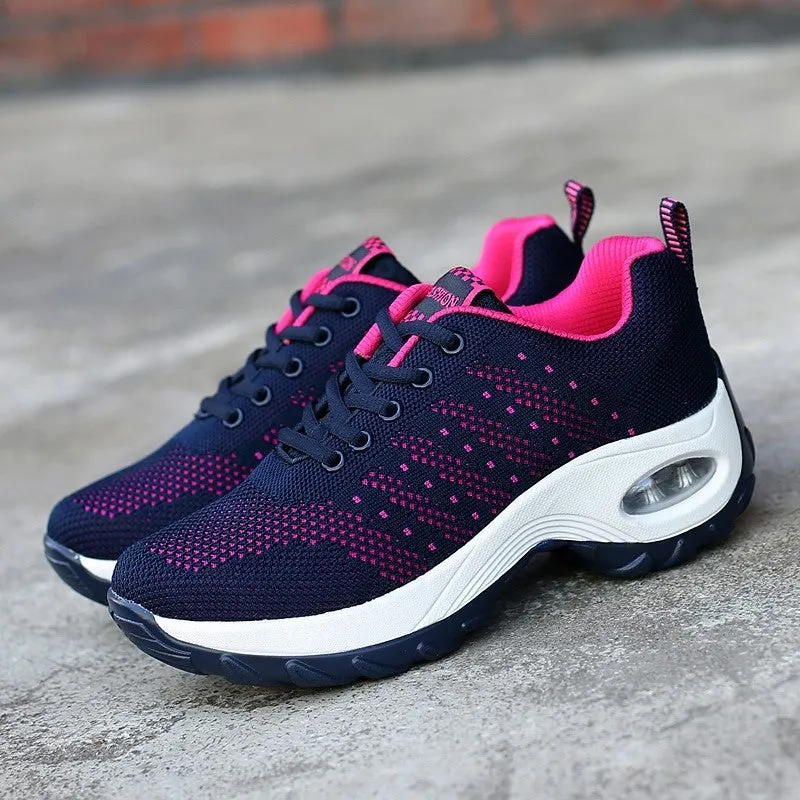 Women's air cushion fashion breathable casual tennis running sneakers