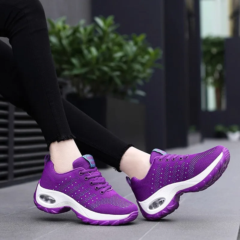 Women's air cushion fashion breathable casual tennis running sneakers