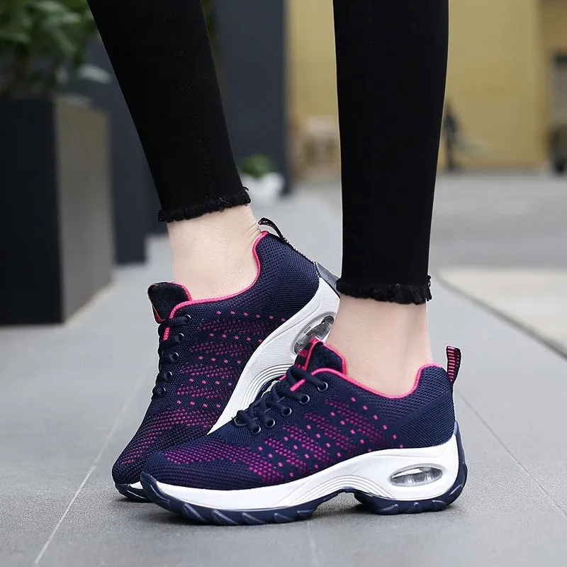 Women's air cushion fashion breathable casual tennis running sneakers