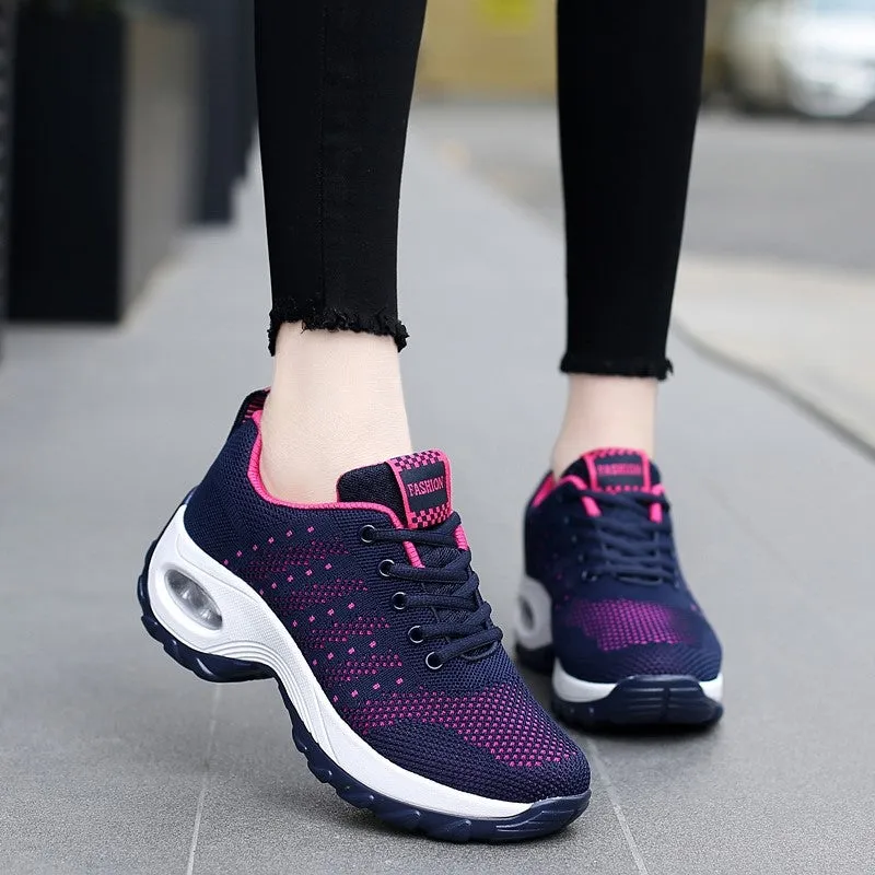 Women's air cushion fashion breathable casual tennis running sneakers