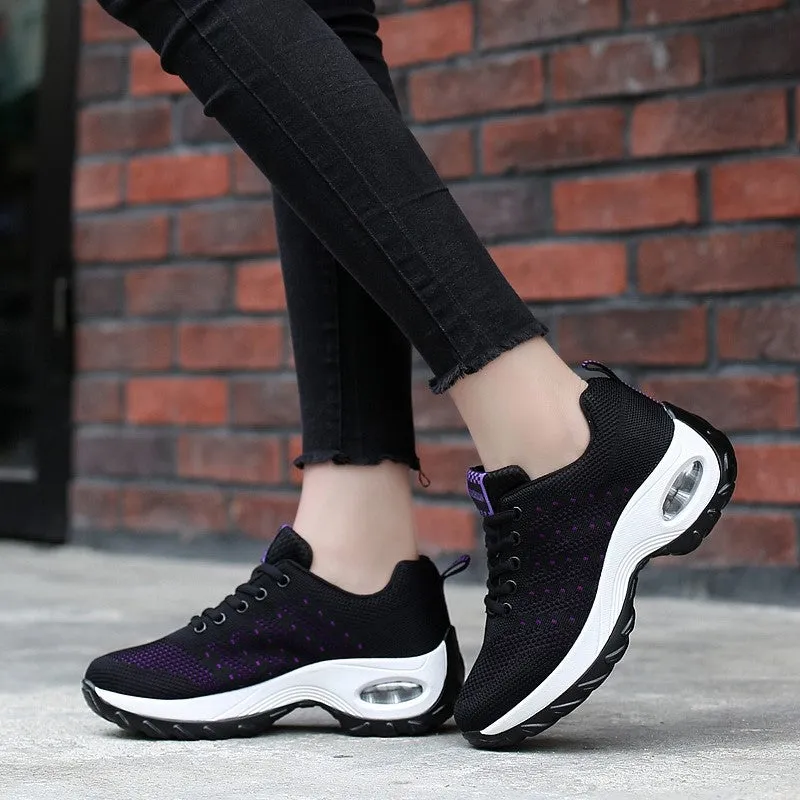 Women's air cushion fashion breathable casual tennis running sneakers