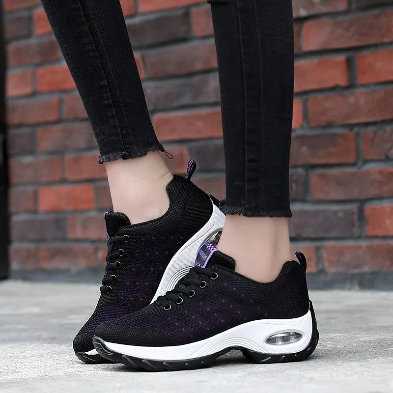 Women's air cushion fashion breathable casual tennis running sneakers