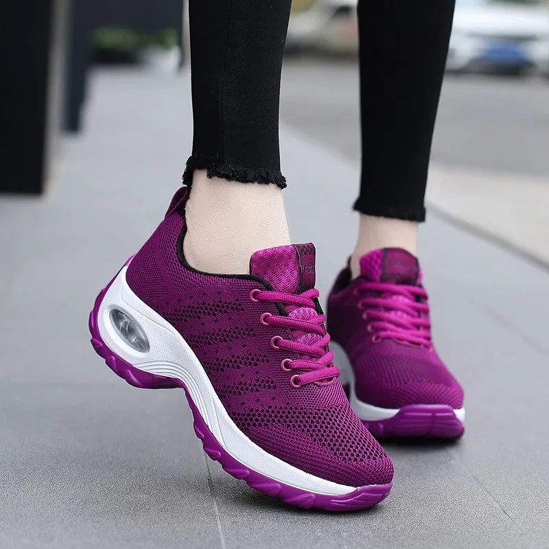 Women's air cushion fashion breathable casual tennis running sneakers