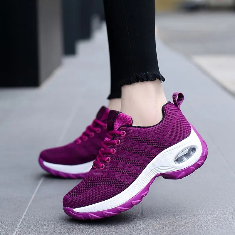 Women's air cushion fashion breathable casual tennis running sneakers