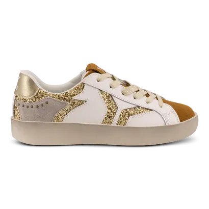 WOMEN'S C.O.B by CULTURE OF BRAVE PLAY LEATHER SNEAKER | GOLD / GLITTER WINGS