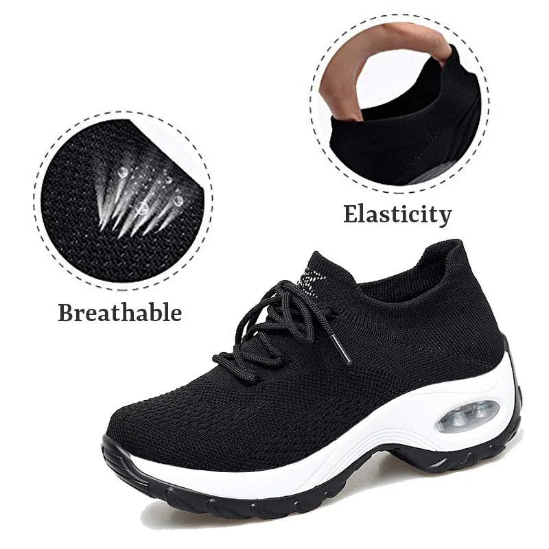 Women's Flying Woven Non-slip Breathable Comfortable Shoes rubber