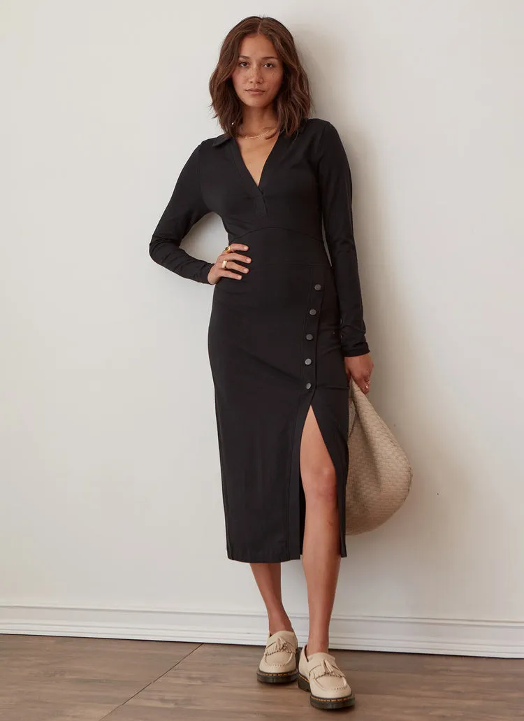 Wren Dress in Deep Black